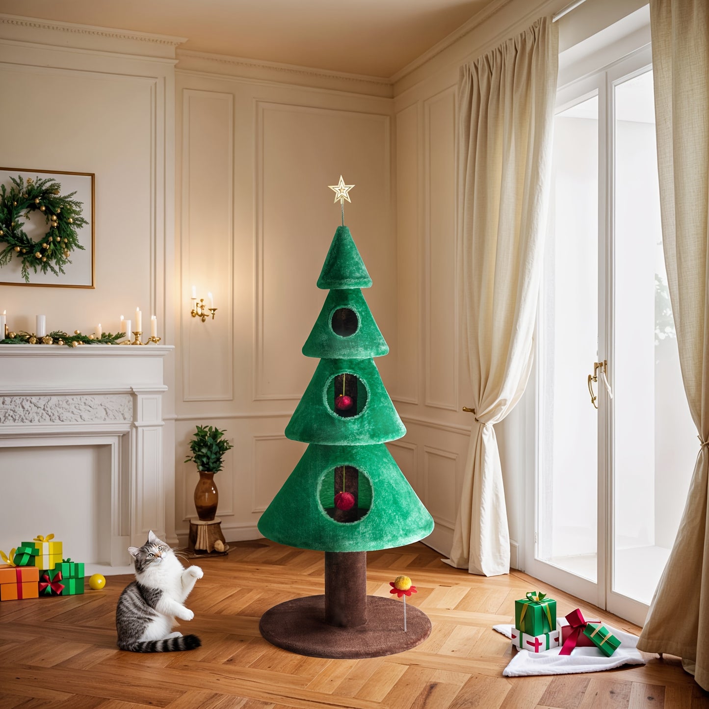 Christmas Cat Tree Tower HOOMIC 63\