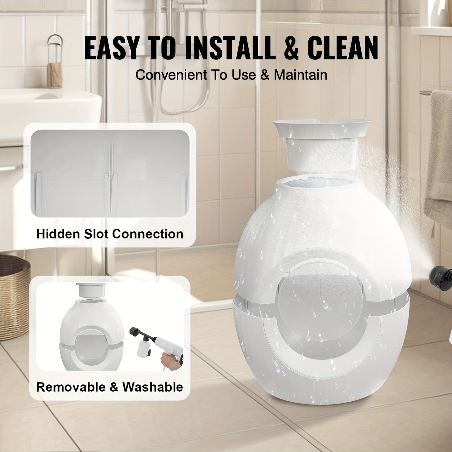Happybuy Plant Cat Litter Box, Smart Odor Control System, Hidden Cat Litter Box With 9.48 In Large Entrance, Lighting Decoration & Sturdy ABS Material, Fit For Living Room\u002FCorner\u002FOutdoor Pool\u002FPatio