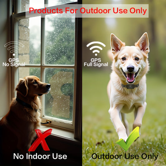 VetiePetie GPS Wireless Dog Fence System - Outdoor Only, 3280ft Range GPS Boundary for Medium\u002FLarge Dogs, Rechargeable Collar with 4-6 Days Battery Life, Escape-Proof Training System (Not for Indoor Use)