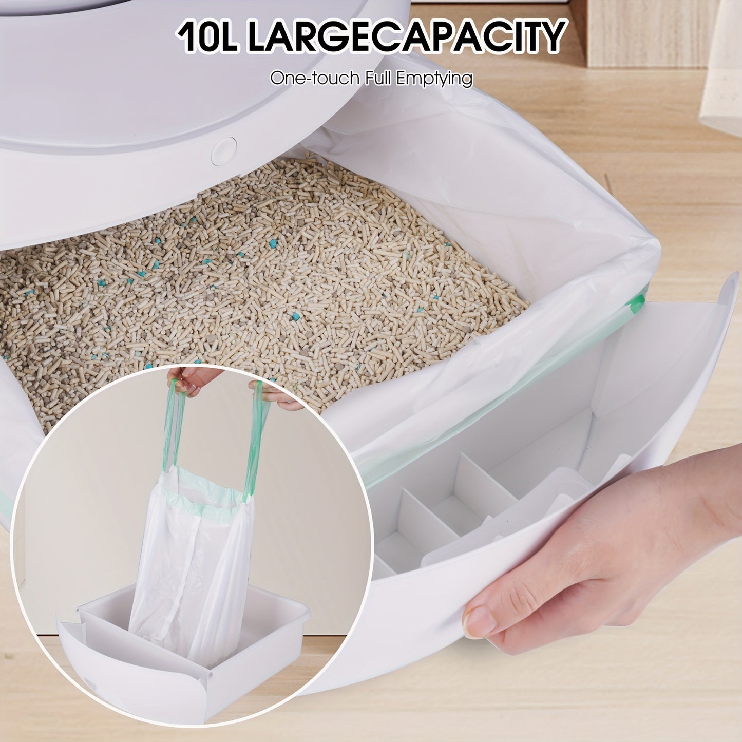 Smart Automatic Cat Litter Box Automatic Scooping And Odor Removal App Control Support 2.4G WiFi For Multiple Cats Double Odor Removal
