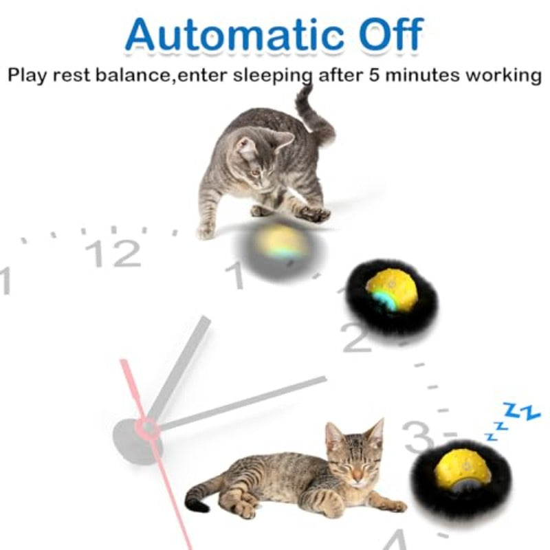Interactive Self-Rolling Cat Toy with Motion & Real Bird Chirps\u002F Flashing - Rechargeable Automatic Moving Ball, 3 Speed Modes, Play Mat Compatible for Indoor\u002FOutdoor Play - Smart Robot-like Pet Game for Kittens & Cats