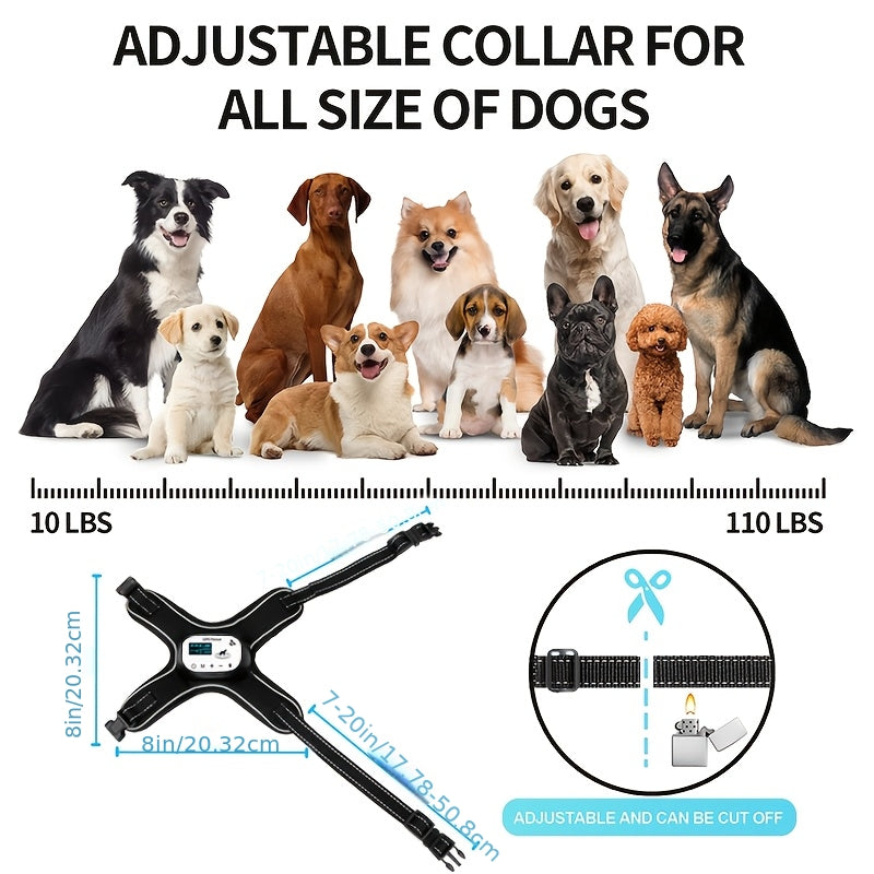 Wireless Dog Fence for 1 Dog, GPS Tracking System with Adjustable Static Shock, Beep and Vibration Modes, Suitable for Small, Medium, and Large Dogs, 10-45 lbs, Collar Included