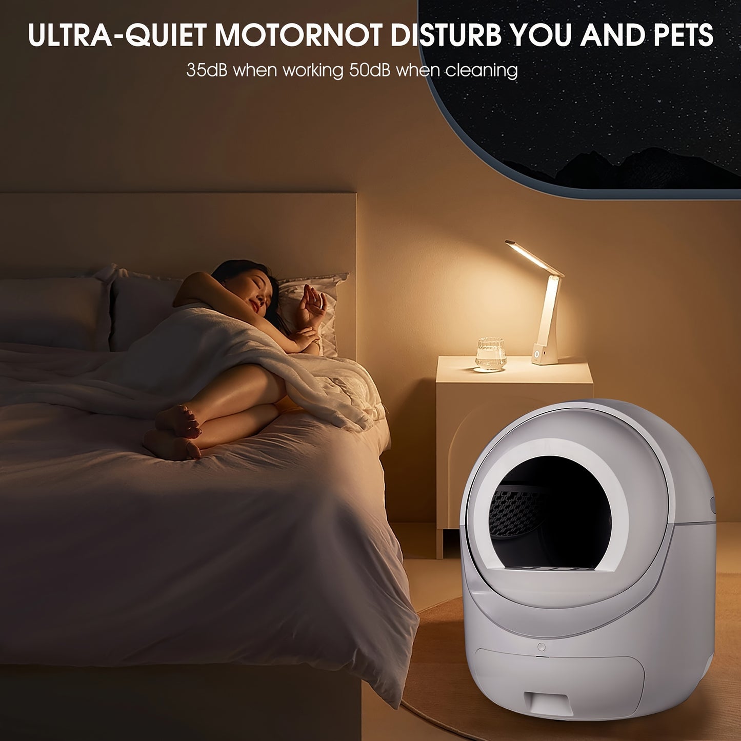 Smart Automatic Cat Litter Box Automatic Scooping And Odor Removal App Control Support 2.4G WiFi For Multiple Cats Double Odor Removal