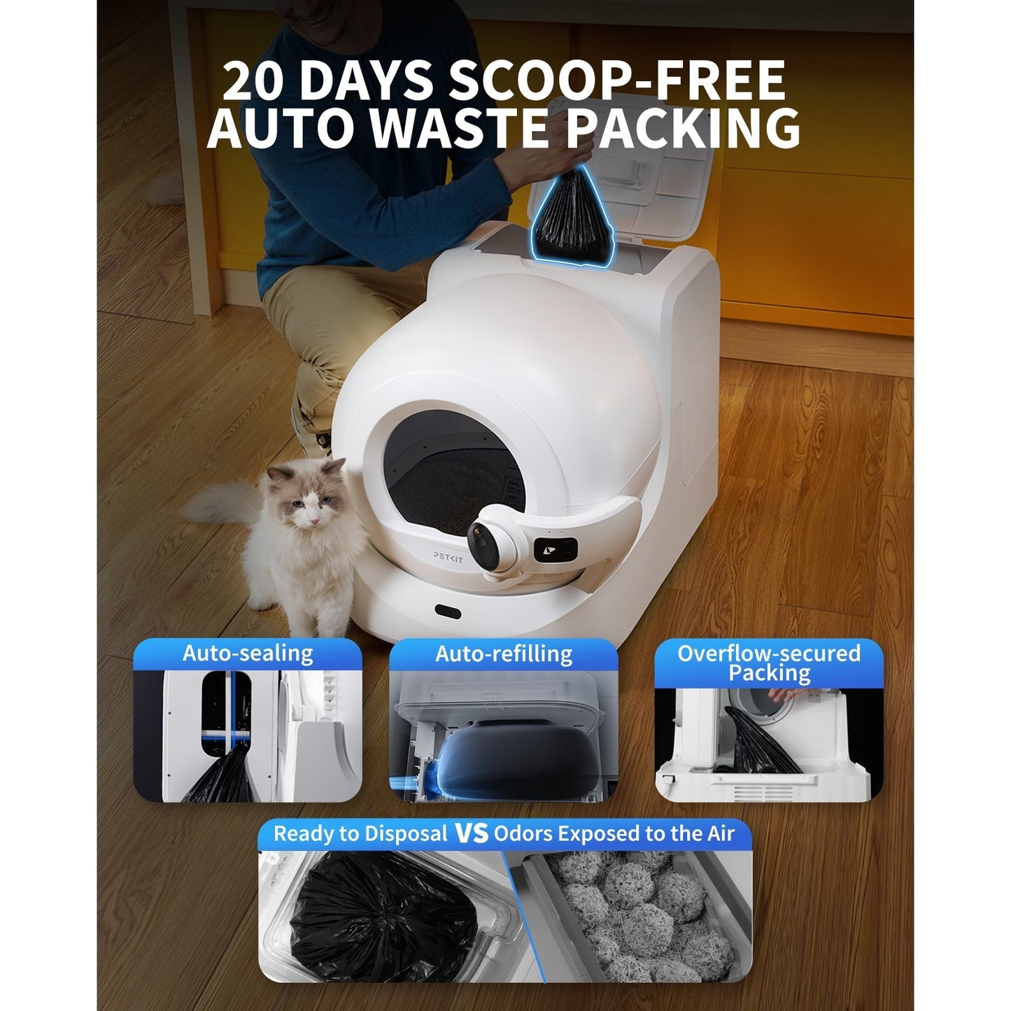 PETKIT Purobot Ultra Self-Packing & AI-Powered Camera Automatic Cat Litter Box, 5G WiFi Self Cleaning Cat Litter Box, Complete Accessories, Three models