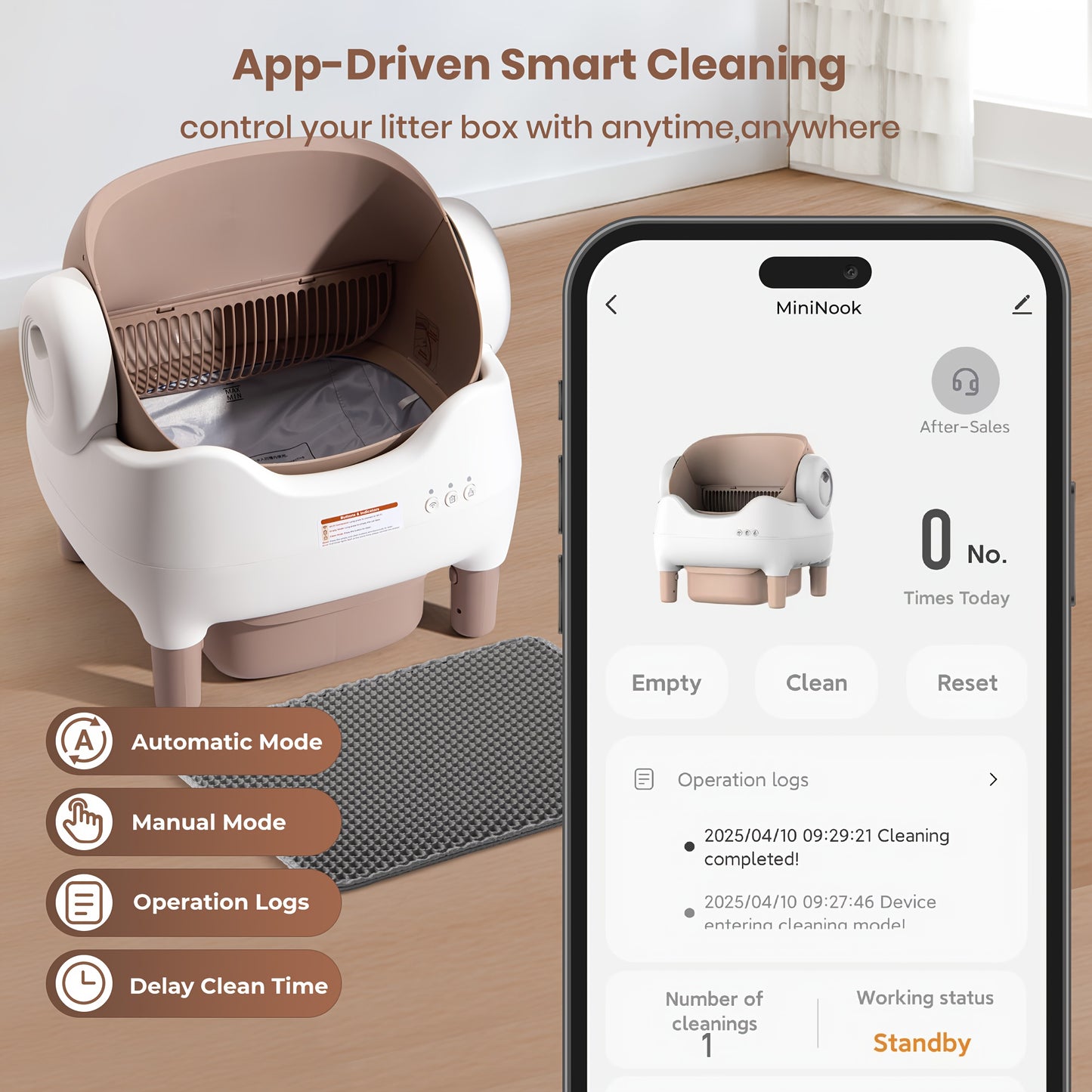 Extra Large Smart Self-cleaning Cat Litter Box, App-Controlled Automactic Cleaner With 3.43gal Big Capacity, 2.4G Wifi Automatic Cat Litter Box With Odor Removal, 14-day Hands Free Scoopless Care, Automatic Scooping, Ideal For Busy Pet Owners, Multi-cats,