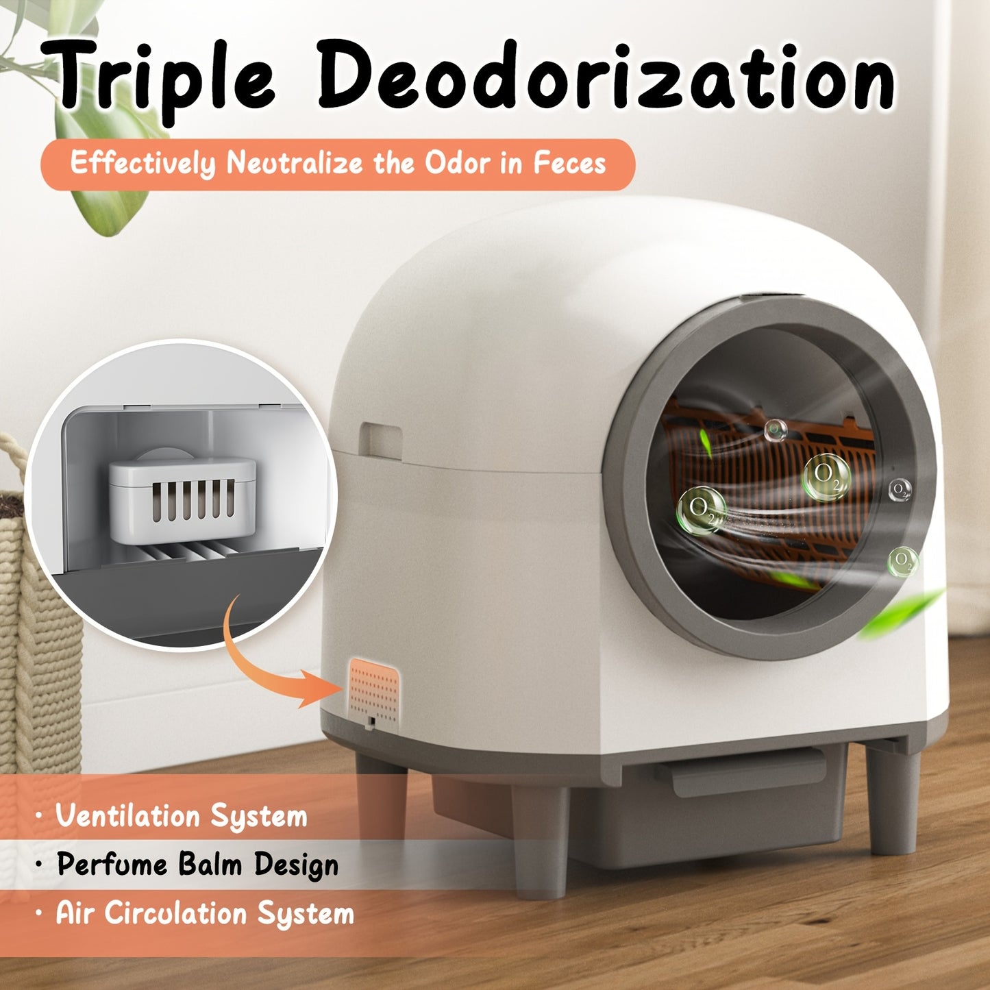 Extra Large Automatic Litter Box - Self Cleaning Cat Litter Box for Multiple Cats with Mat - Odor-Free Waste Disposal Litter Robot with App Control Ambient Light, Kitty Litter Box, Self Cleaning Litter Box, Cat Litter Self Cleaning Box, Selfcleaning Litte