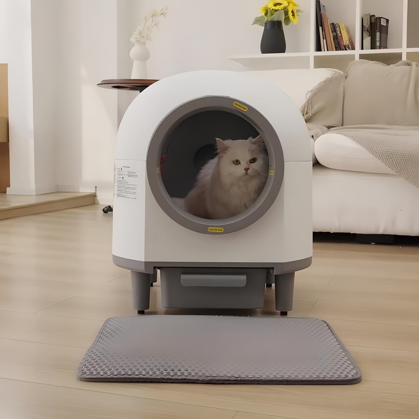 Extra Large Automatic Litter Box - Self Cleaning Cat Litter Box for Multiple Cats with Mat - Odor-Free Waste Disposal Litter Robot with App Control Ambient Light, Kitty Litter Box, Self Cleaning Litter Box, Cat Litter Self Cleaning Box, Selfcleaning Litte
