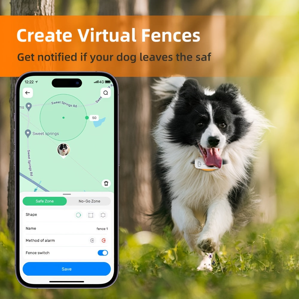 Advanced Dog Tracker 1pc Advanced Dog Tracker - Real-time Monitoring, Location Tracking, Set Range Reminder - Compatible with Android and iOS, Requires Paid Subscription
