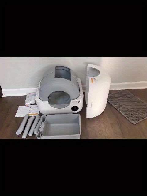Self Cleaning Cat Litter Box With Garbage Bags - Extra Large Automatic Litter Box For Multiple Cats With Mat - Odor-Free Waste Disposal Litter Robot With App Control Ambient Light