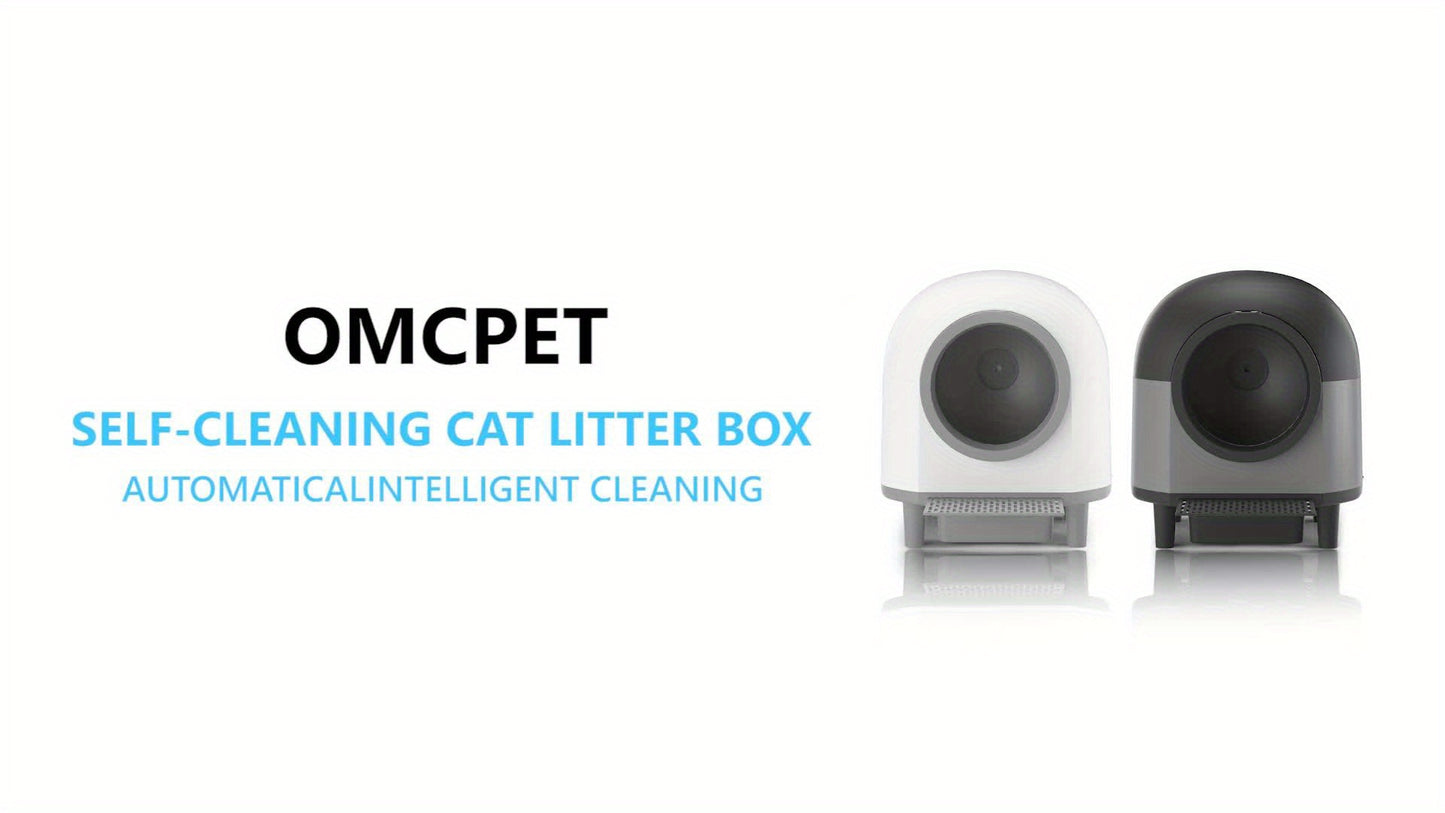 Automatic Self-Cleaning Cat Litter Box with 10 Safety Sensor Radars, 26.42gal Electric Litter Box with Stairs for Multiple Cats, APP-Control, Advanced Odor Control - Black\u002FWhite, Smart Litter Box, Pet Waste Management, Modern Pet Accessory, Durable P