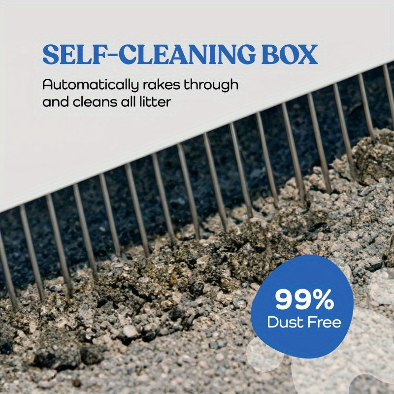 Smart Automatic Self-Cleaning Cat Litter Box with Wide Opening & App\u002F Control - Low-Maintenance Hands-Free Operation, Compatible with Clumping Litter, USA Plug (110V), Automatic Lid & Waste Disposal System for Large\u002F Cats