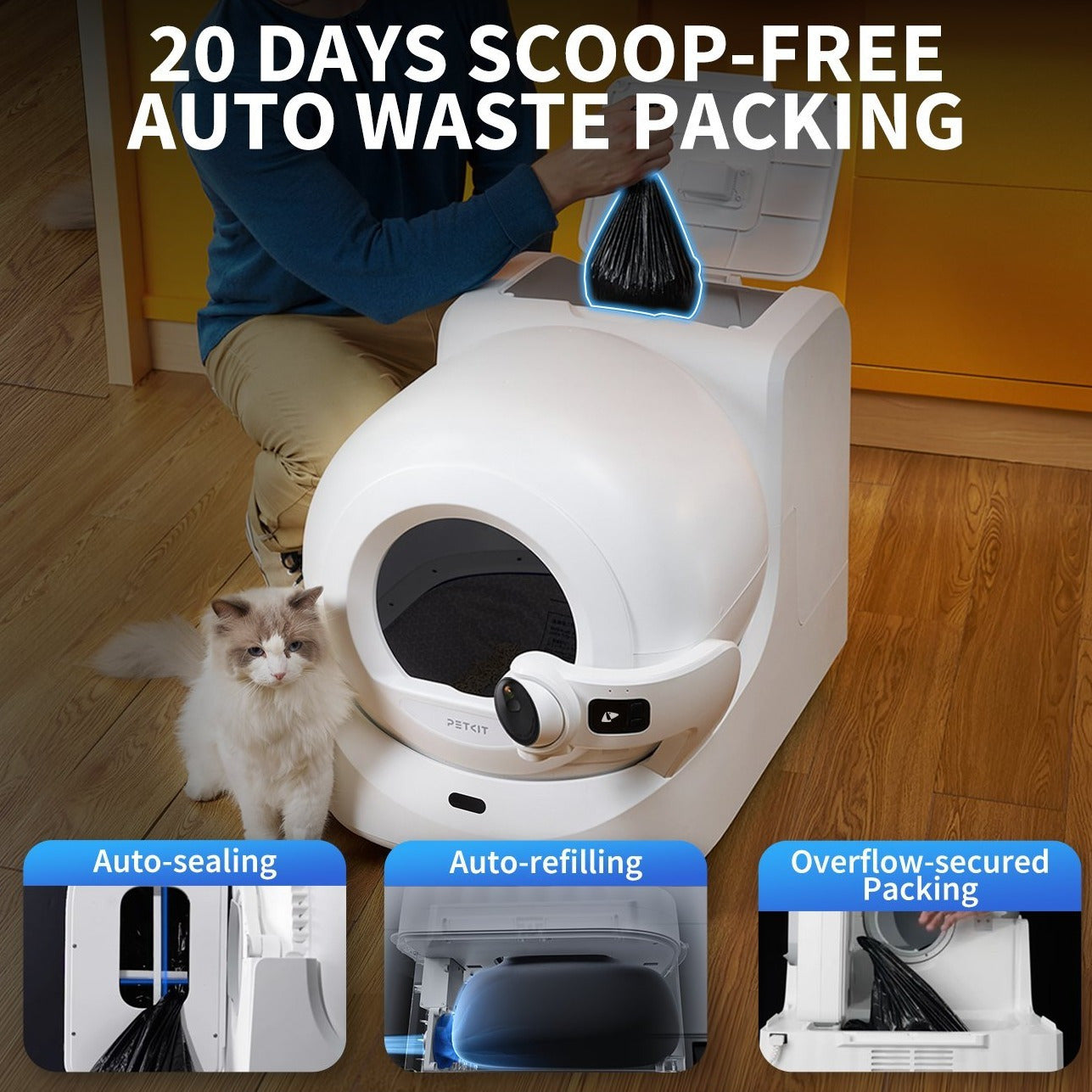 PETKIT Purobot Ultra Self-Packing & AI-Powered Camera Automatic Cat Litter Box, 5G WiFi Self Cleaning Cat Litter Box, Complete Accessories, Three models
