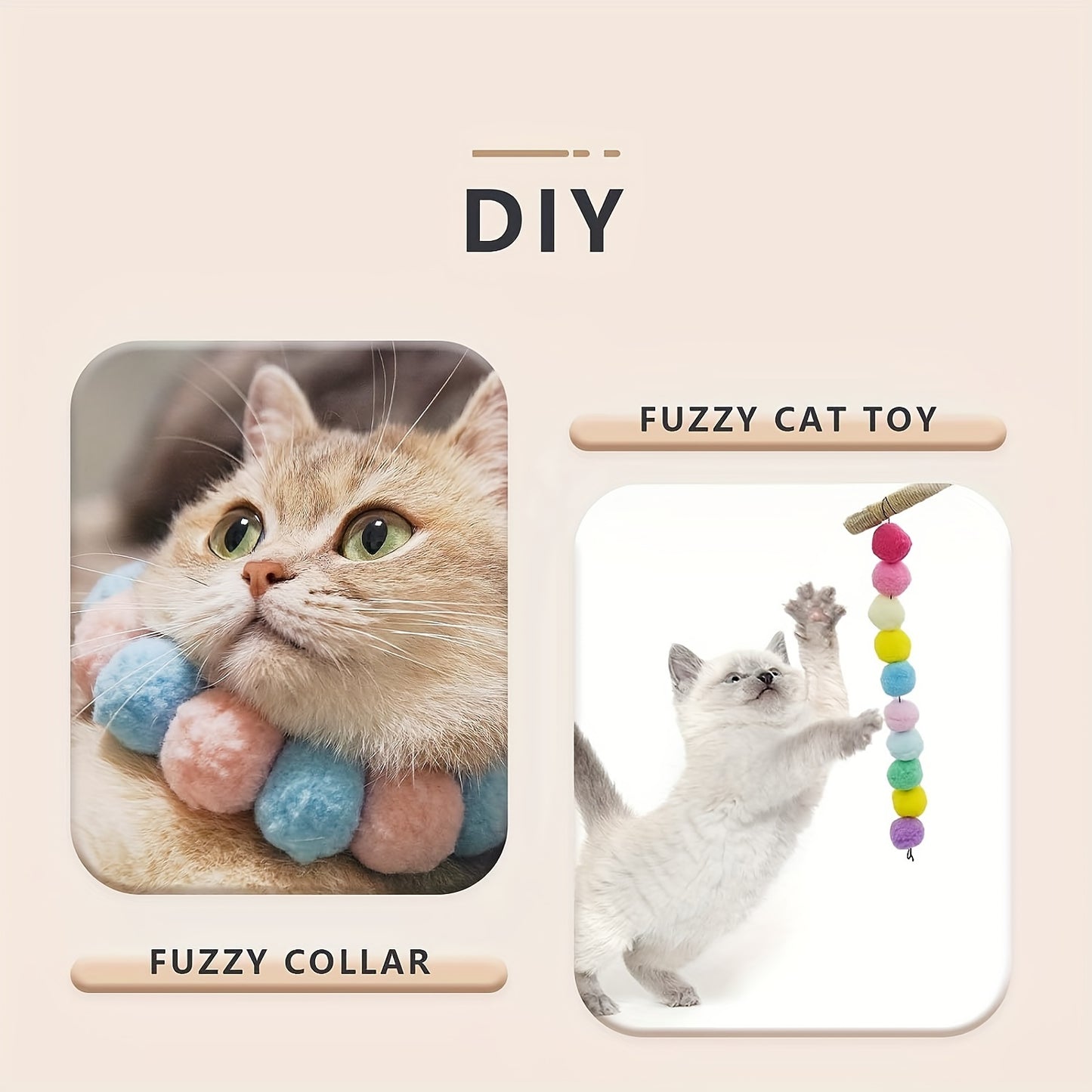Cat Toy Launcher with 100 Fluffy Plush Balls - Interactive Exercise Toy for Indoor Cats, Soft Fabric Balls to Build Bonding & Trust, No Batteries Needed, Safe for Kittens & Small Breeds, Cat Playtime Essentials, Playful Design, Launcher Included