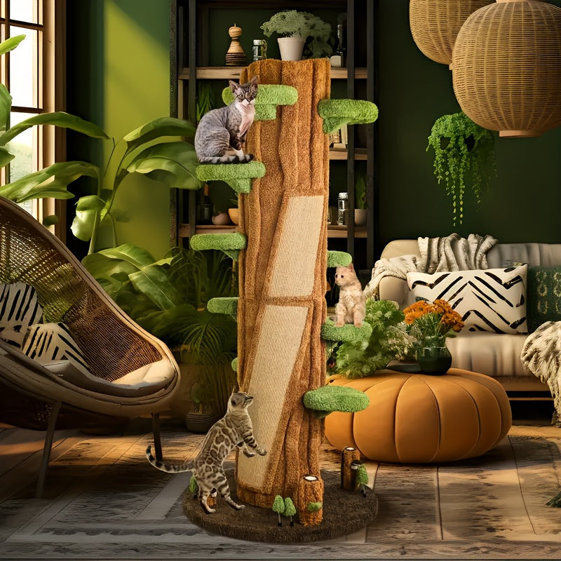Oversized Luxury Cat Tree Tower for Multi-Cat Households - Tall Sturdy Design with Plush Platforms, Scratching Boards, Cat Condo & Top Perch - Durable Upholstered Cat Furniture for All Sizes