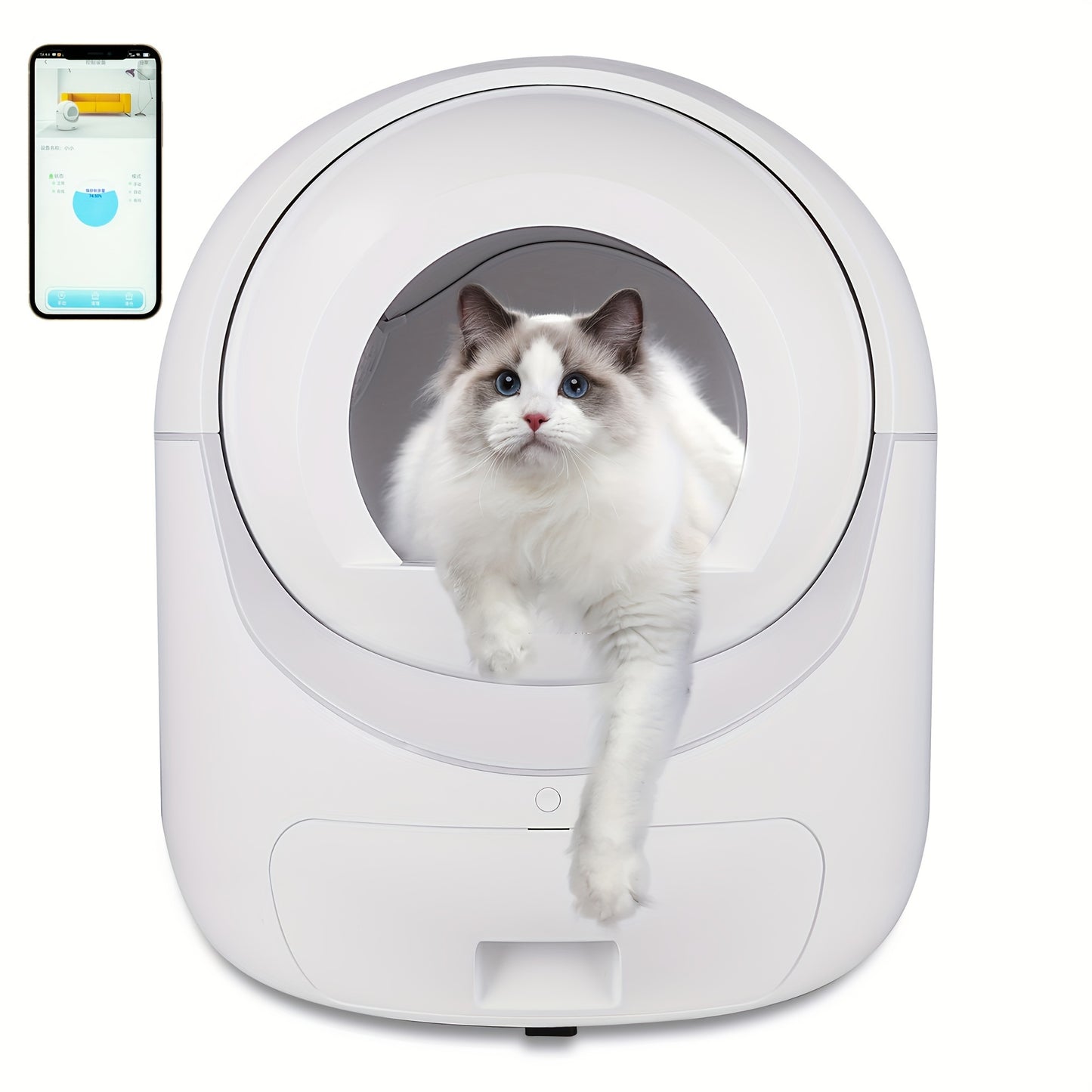 Smart Automatic Cat Litter Box Automatic Scooping And Odor Removal App Control Support 2.4G WiFi For Multiple Cats Double Odor Removal