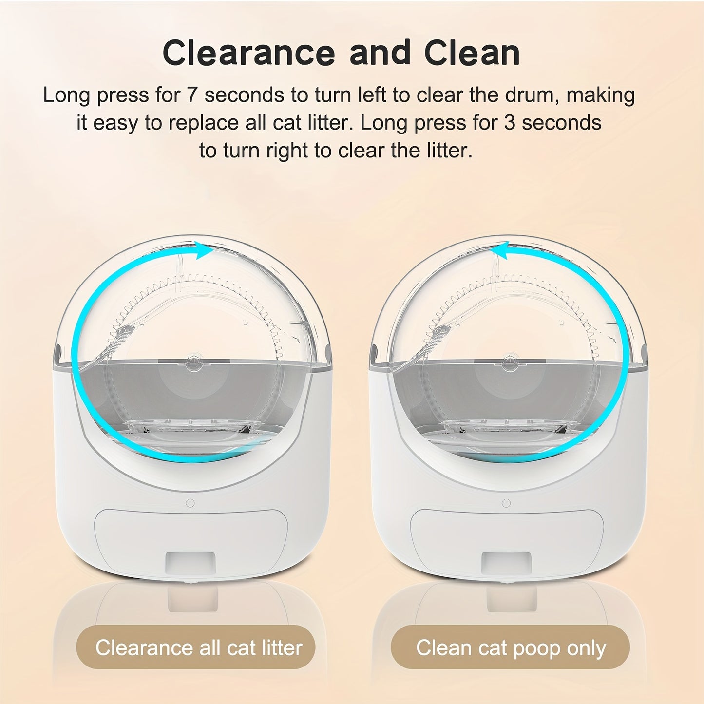 Self Cleaning Cat Litter Box, Automatic Cat Litter Box with APP Control Odor Removal Safety Protection for Multiple Cats, with Garbage Bags, Self Cleaning Litter Box, Automatic Litter Box Self Cleaning, Litter Box for Cats, Automatic Cat Litter Box Extra