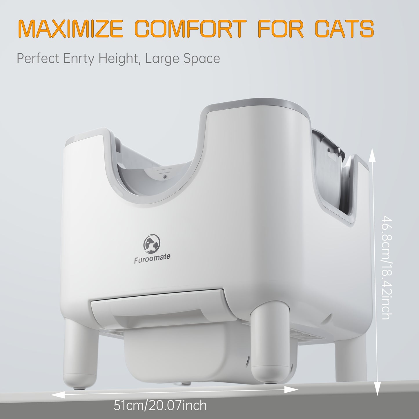 1pc Furoomate Self-Cleaning Litter Box, Open-Top Automatic Cat Litter Box, Easy Maintenance, With Built-in Safety Features And Odor Control Christmas Cat Toys For Indoor Cats, Without Battery